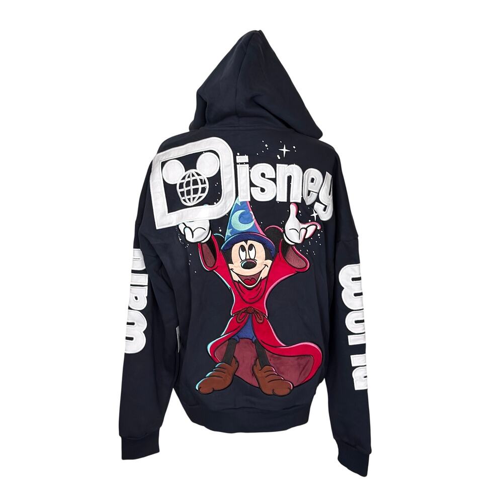 Disney World Fantasia Mickey Mouse Navy Blue Hoodie Jacket Adult M Medium NEW